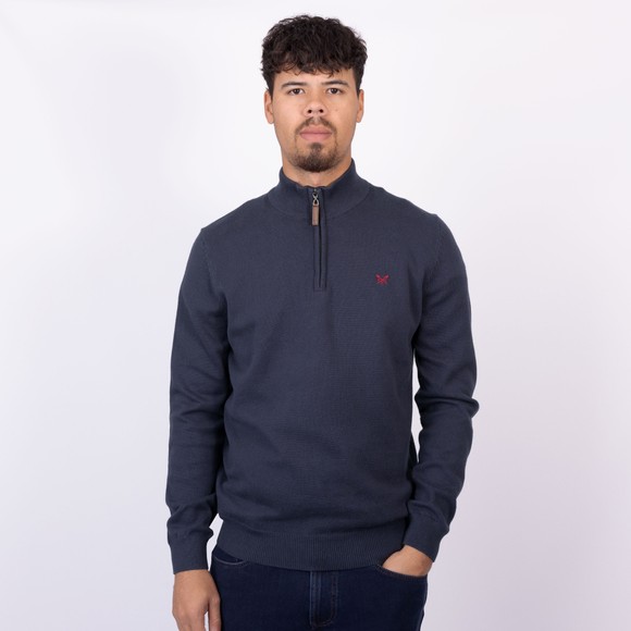 Crew Clothing Company Mens Blue Classic 1/2 Zip Knit main image