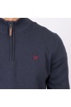 Crew Clothing Company Mens Blue Classic 1/2 Zip Knit
