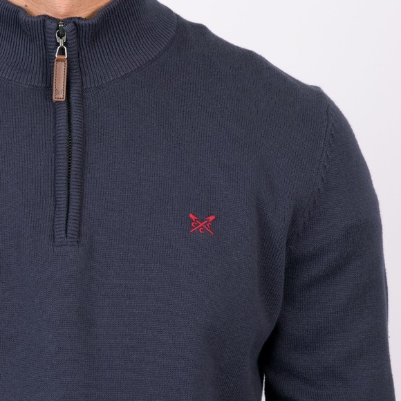 Crew Clothing Company Mens Blue Classic 1/2 Zip Knit main image