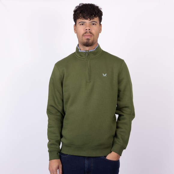Crew Clothing Company Mens Green Classic 1/2 Zip Sweat main image