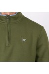 Crew Clothing Company Mens Green Classic 1/2 Zip Sweat