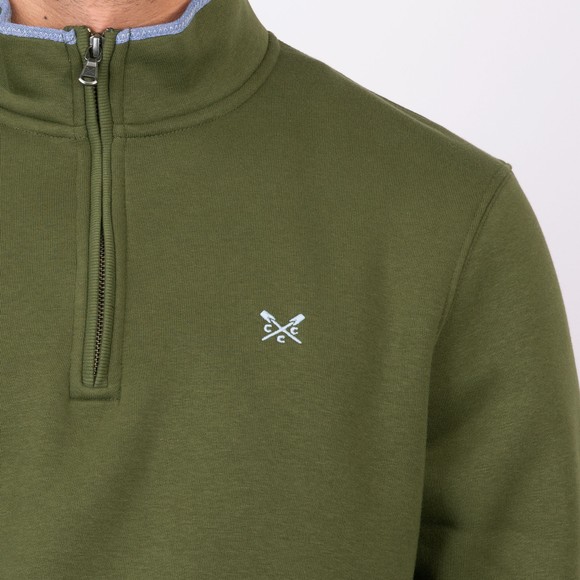 Crew Clothing Company Mens Green Classic 1/2 Zip Sweat main image