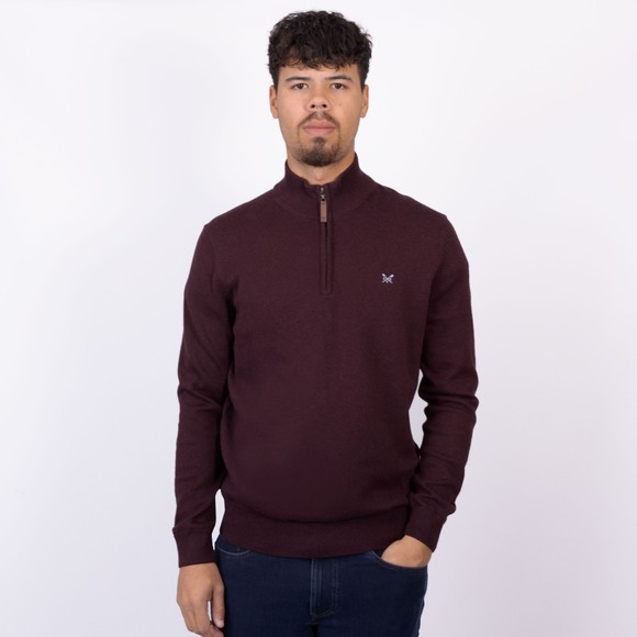 Crew Clothing Company Mens Brown Classic 1/2 Zip Knit main image