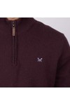 Crew Clothing Company Mens Brown Classic 1/2 Zip Knit