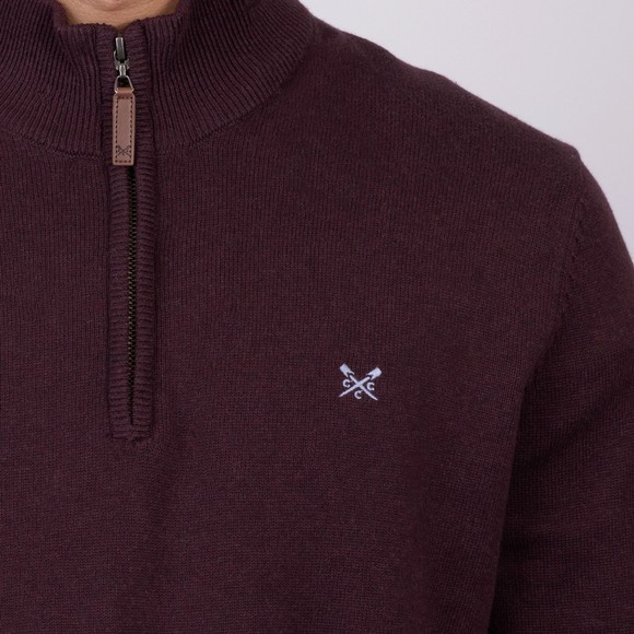 Crew Clothing Company Mens Brown Classic 1/2 Zip Knit main image
