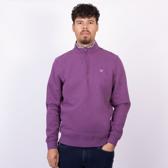Crew Clothing Company Mens Purple Classic 1/2 Zip Sweat main image