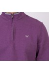 Crew Clothing Company Mens Purple Classic 1/2 Zip Sweat
