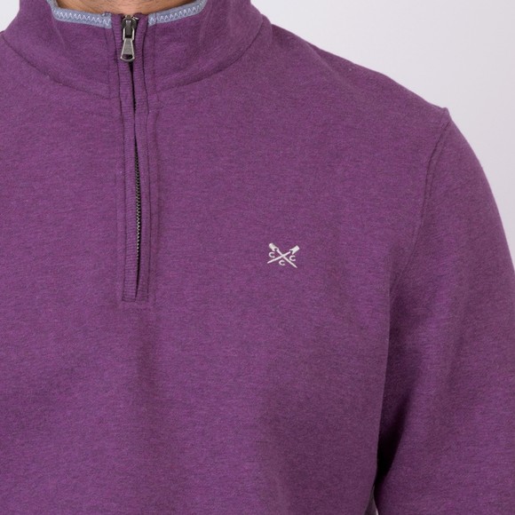 Crew Clothing Company Mens Purple Classic 1/2 Zip Sweat main image