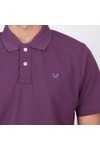 Crew Clothing Company Mens Purple Classic Pique Polo