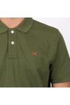 Crew Clothing Company Mens Green Classic Pique Polo