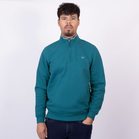 Crew Clothing Company Mens Blue Classic 1/2 Zip Sweat main image