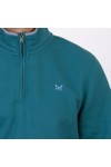 Crew Clothing Company Mens Blue Classic 1/2 Zip Sweat