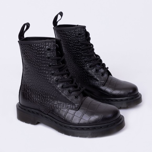 Dr. Martens Womens Black 1460 Croco Boot main image