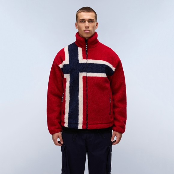 Napapijri Mens Red T-Fiemme Full Zip Fleece main image