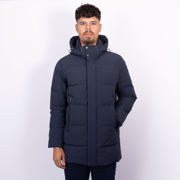 Paul & Shark Mens Blue Typhoon RE 4x4 Stretch Long Quilted Jacket main image