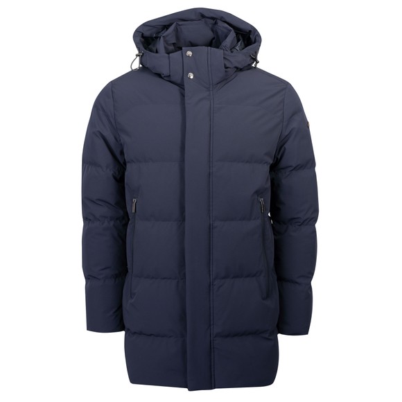 Paul & Shark Mens Blue Typhoon RE 4x4 Stretch Long Quilted Jacket main image