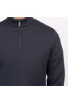 Thomas Maine Mens Blue Zip Pocket 1/4 Zip
