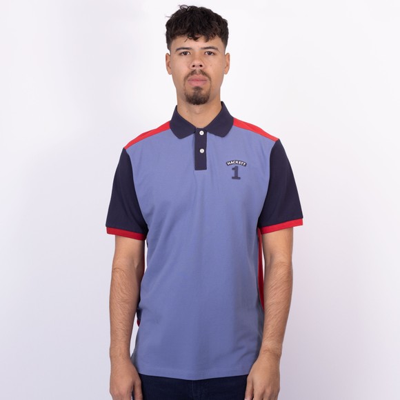 Hackett Mens Blue Heritage Number 1 Multi Polo Shirt main image