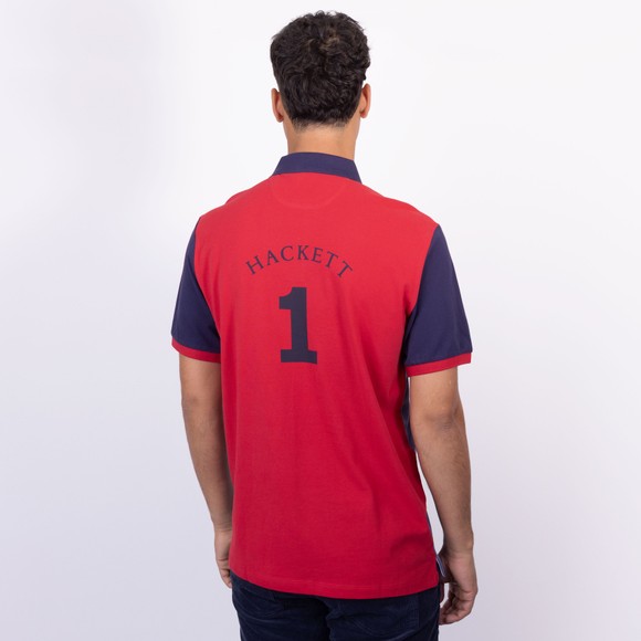 Hackett Mens Blue Heritage Number 1 Multi Polo Shirt main image