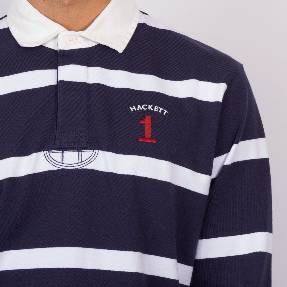 Hackett Heritage Number Stripe Rugby Shirt | Masdings