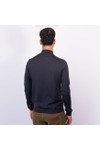 Oliver Sweeney Mens Blue Curragh Merino Wool 1/4 Zip Jumper
