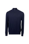 Hackett Mens Blue Cotton Half Zip Jumper