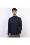 Hackett Mens Blue Cotton Half Zip Jumper