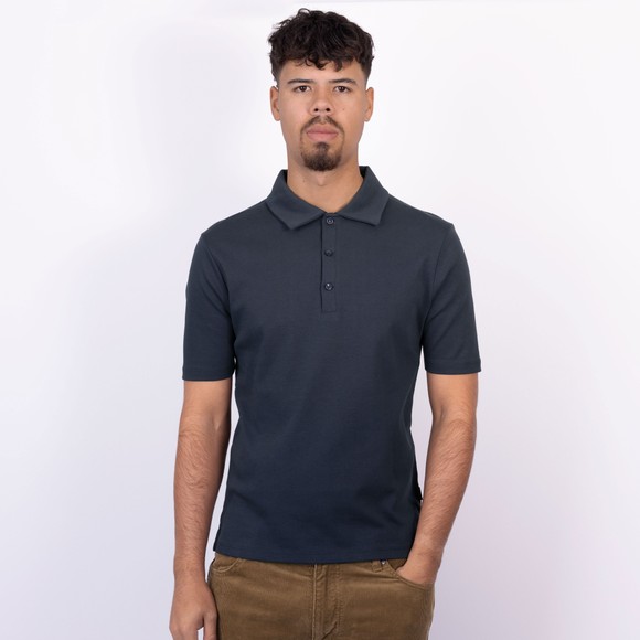 Oliver Sweeney Mens Blue Hunston Cotton Jersey Polo Shirt main image