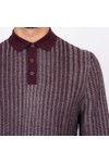 Remus Mens Red L/S Knitted Polo Shirt
