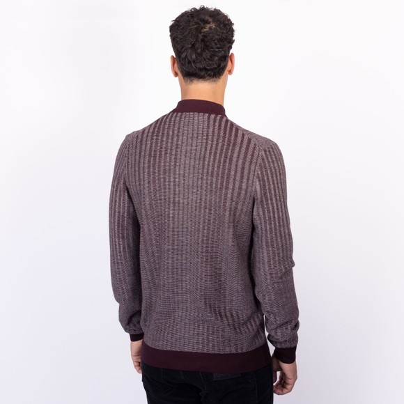 Remus Mens Red L/S Knitted Polo Shirt main image