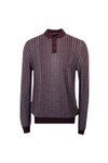 Remus Mens Red L/S Knitted Polo Shirt