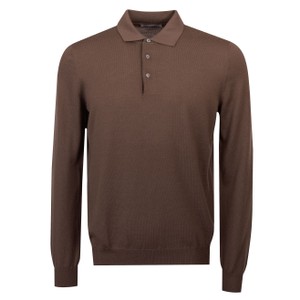 Merino Knitted Long Sleeve Polo Shirt