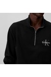 Calvin Klein Jeans Mens Black Terry Half Zip Sweatshirt