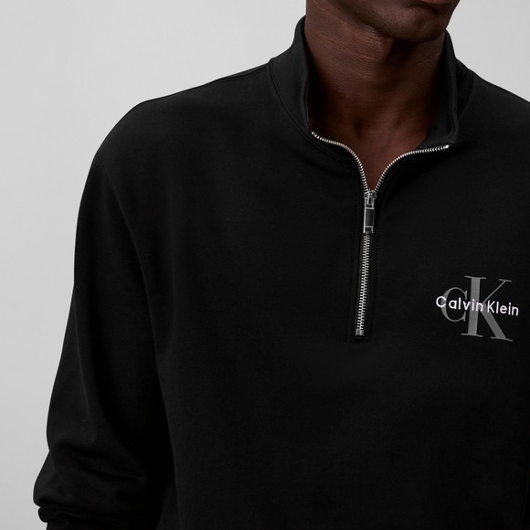 Calvin Klein Jeans Mens Black Terry Half Zip Sweatshirt main image