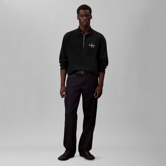 Calvin Klein Jeans Mens Black Terry Half Zip Sweatshirt main image