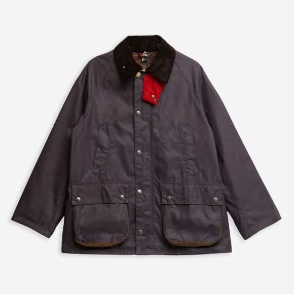 Barbour X Paul Smith Mens Grey Oversized Bedale Wax Jacket main image