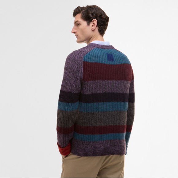 Barbour X Paul Smith Mens Multicoloured Multi Striped Crewneck Knitted Jumper main image