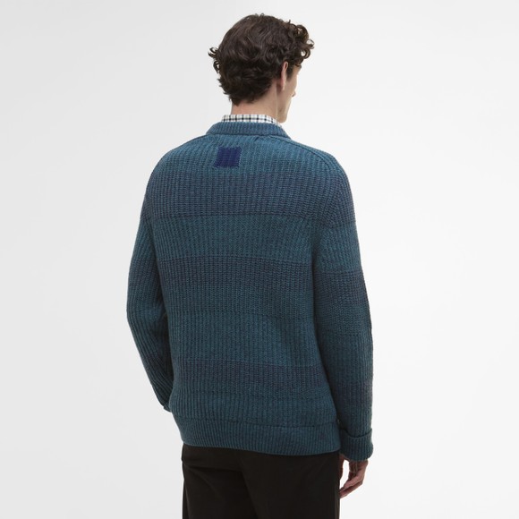 Barbour X Paul Smith Mens Blue Saddle Crew Neck Jumper main image