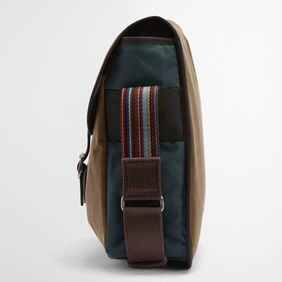 Barbour X Paul Smith Mens Brown Wax Tarras Bag main image