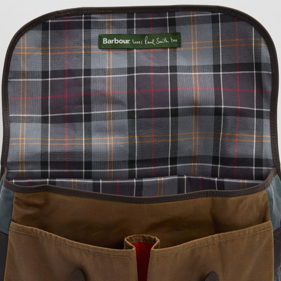 Barbour X Paul Smith Mens Brown Wax Tarras Bag main image