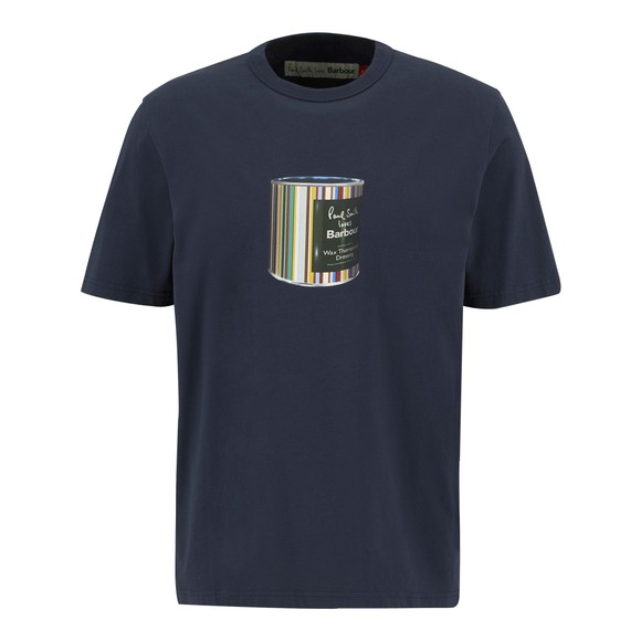 Barbour X Paul Smith Mens Blue Wax Tin T-Shirt main image