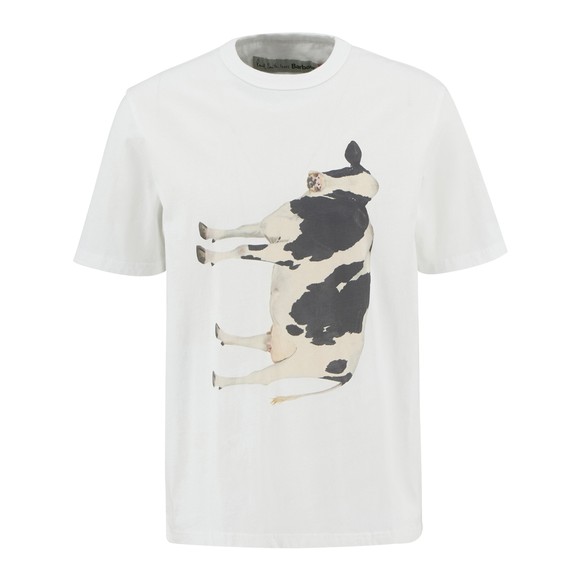 Barbour X Paul Smith Mens White Cow T-Shirt main image