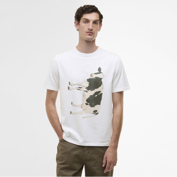 Barbour X Paul Smith Mens White Cow T-Shirt main image