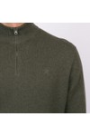 Hackett Mens Green Cotton Half Zip Jumper