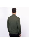 Hackett Mens Green Cotton Half Zip Jumper