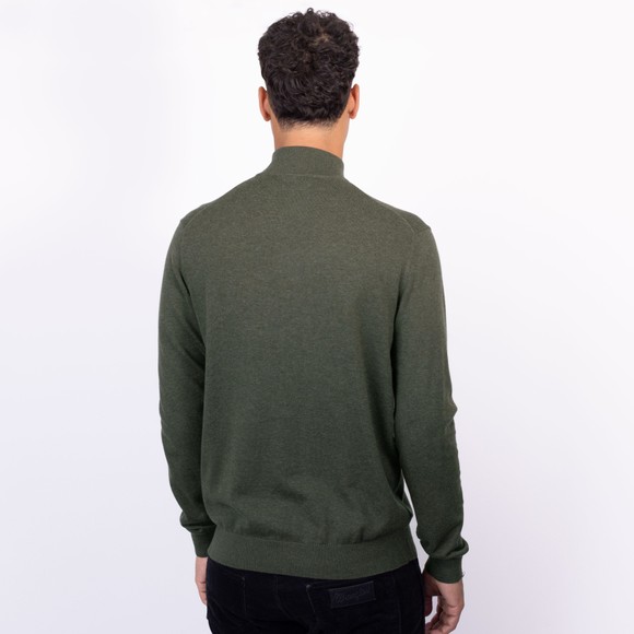 Hackett Mens Green Cotton Half Zip Jumper main image