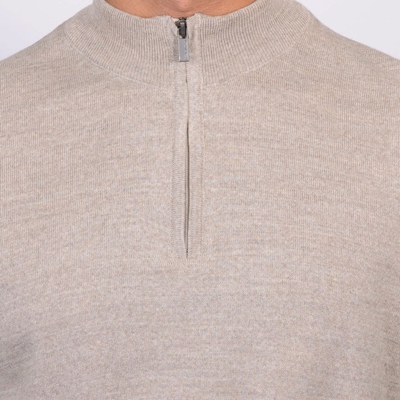Remus Mens Beige Half Zip Jumper main image