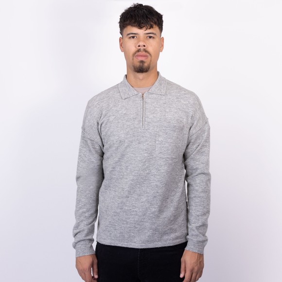 Oliver Sweeney Mens Grey Killala 1/4 Zip Knit main image