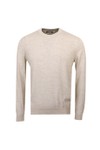 Remus Mens Beige Crew Neck Knitted Jumper 