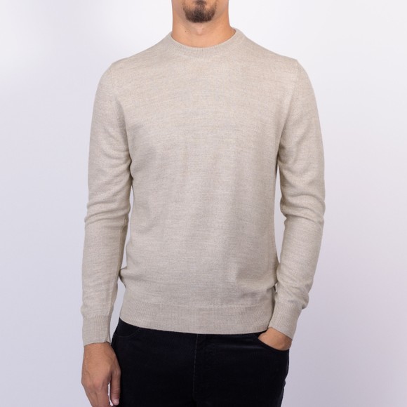 Remus Mens Beige Crew Neck Knitted Jumper  main image